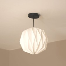 Origami White Lampshade Paper Fold Pendant Shade Easy Fit Light Living Room
