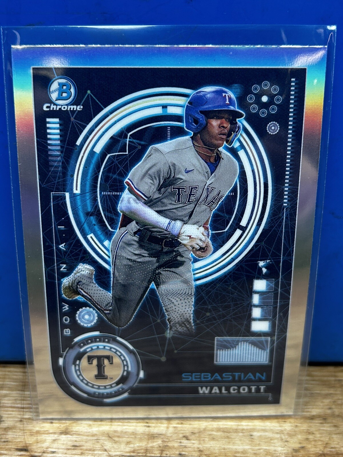 2024 Bowman Chrome AI Insert Sebastian Walcott Texas Rangers #BAI-12