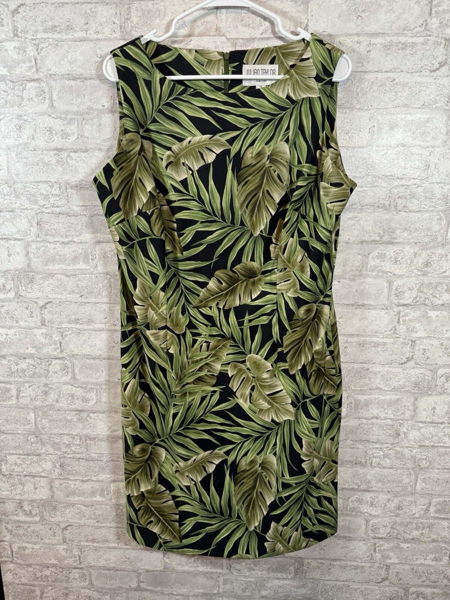 leaf print mini dress Tropical Leaf Print Plunge Mini Dress