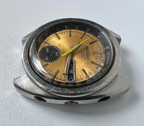SEIKO 6139-6012 Automatic Watch Chronograph Vintage Mens Yellow Dial 6139-7100 - Picture 7 of 8