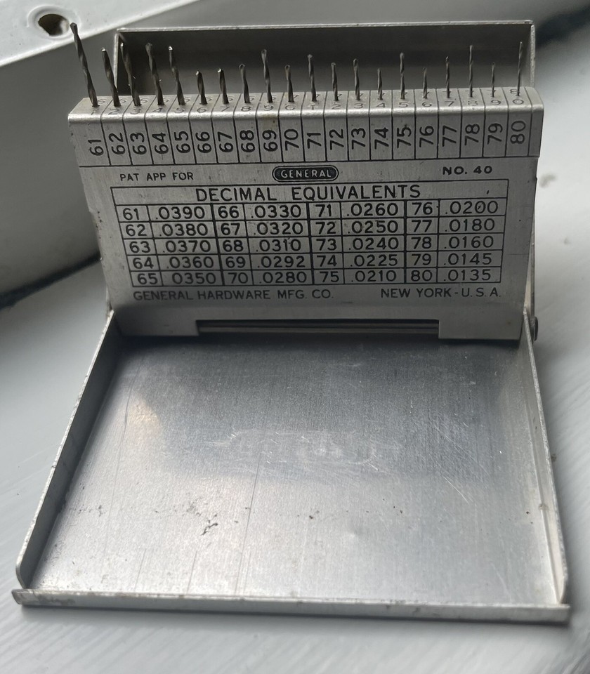 Vintage Craftsman micro Drill Bit Set General Hardware MFG CO New York