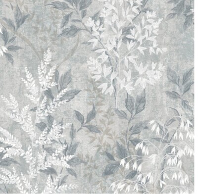 Rasch Struktur Effekt Garten Blatt Pflanze Blätter Metallic Grau Tapete 284576