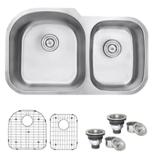 Ruvati 34" Undermount 60/40 Double Bowl  SS Kitchen Sink- RVM4600 (103971)