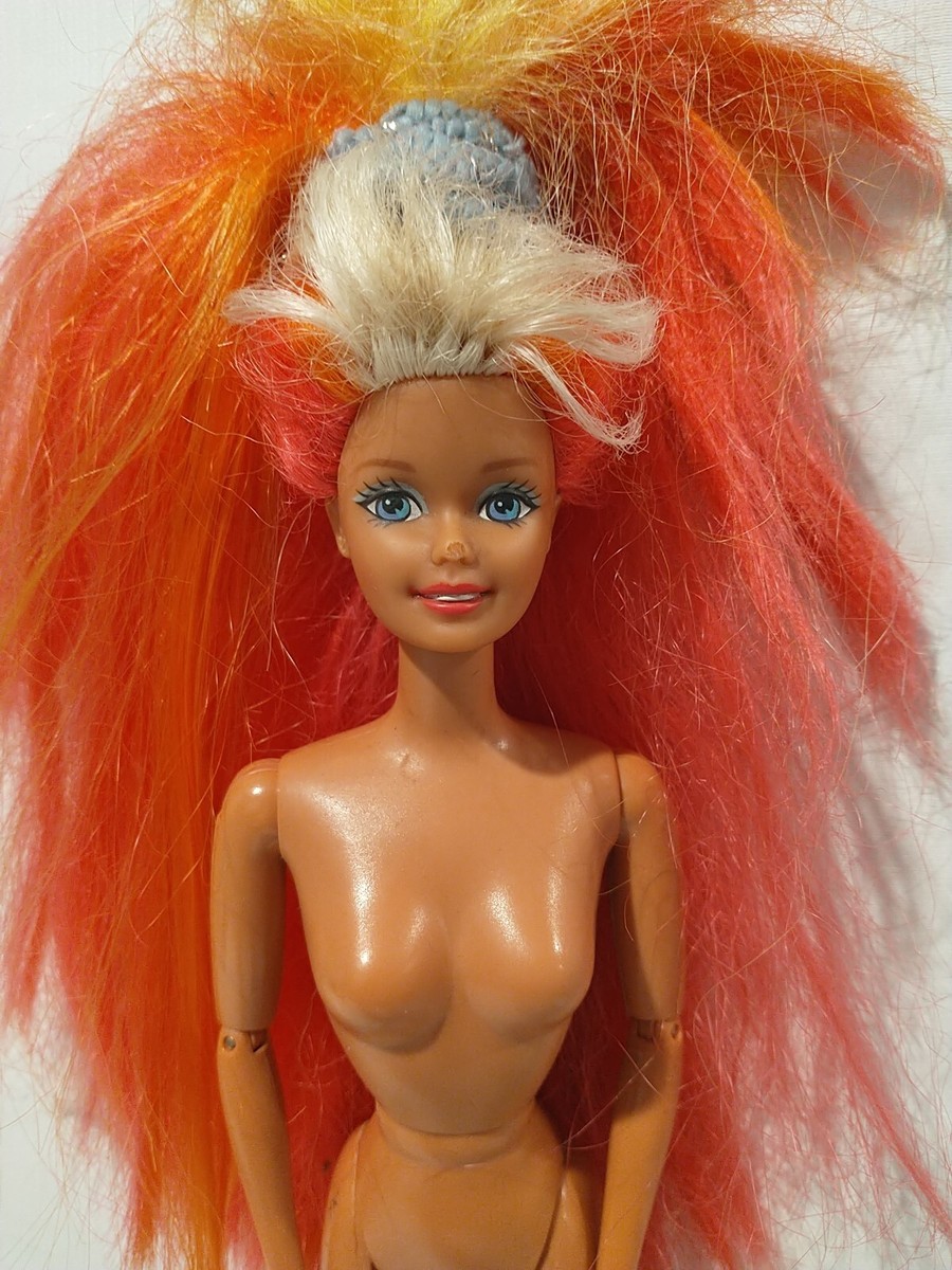 Hula Hair Hawaiian Barbie Doll 1993 Pink Orange Yellow Long Hair