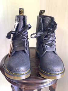 dr martens black glitter pascal