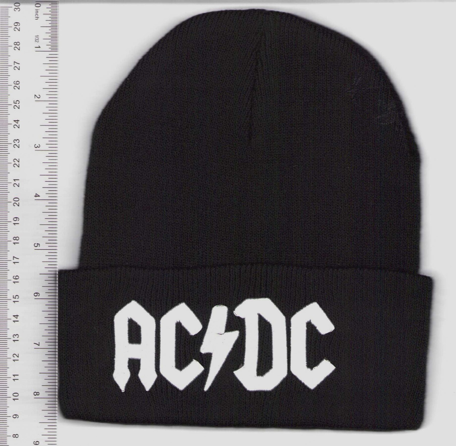 AC/DC Metal Rock Logo (WHITE) Knit Skull Cap Hat Embroidered Beanie | eBay