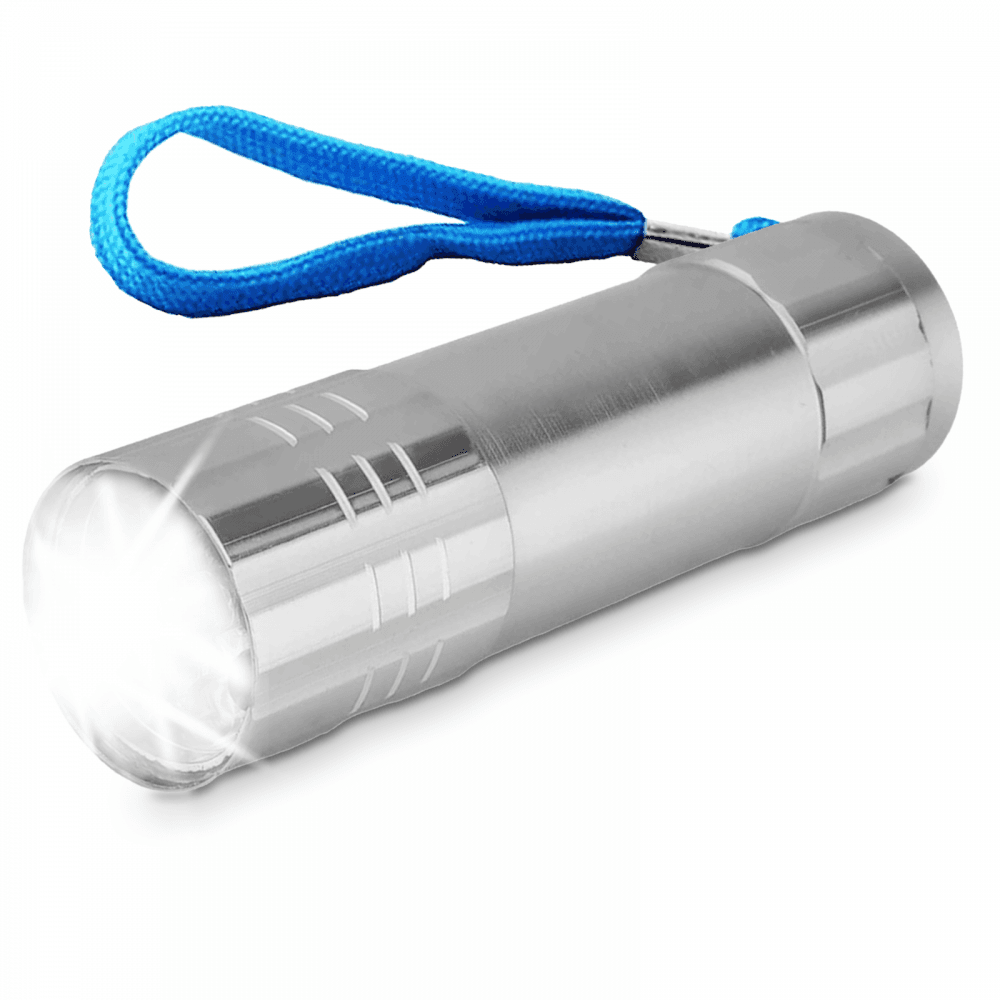 Super Bright Mini Torch Lightweight Pocket Flash Light 9 bright LEDs Aluminium