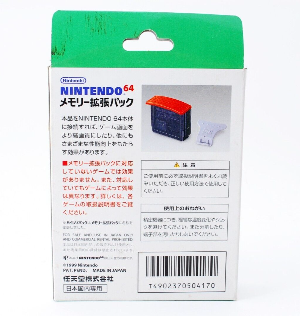 Nintendo 64 N64 Official Memory Expansion Pack NUS-007 w/Box
