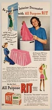 1948 Print Ad Rit All Purpose Fabric Tints & Dyes Happy Lady Chicago,Illinois