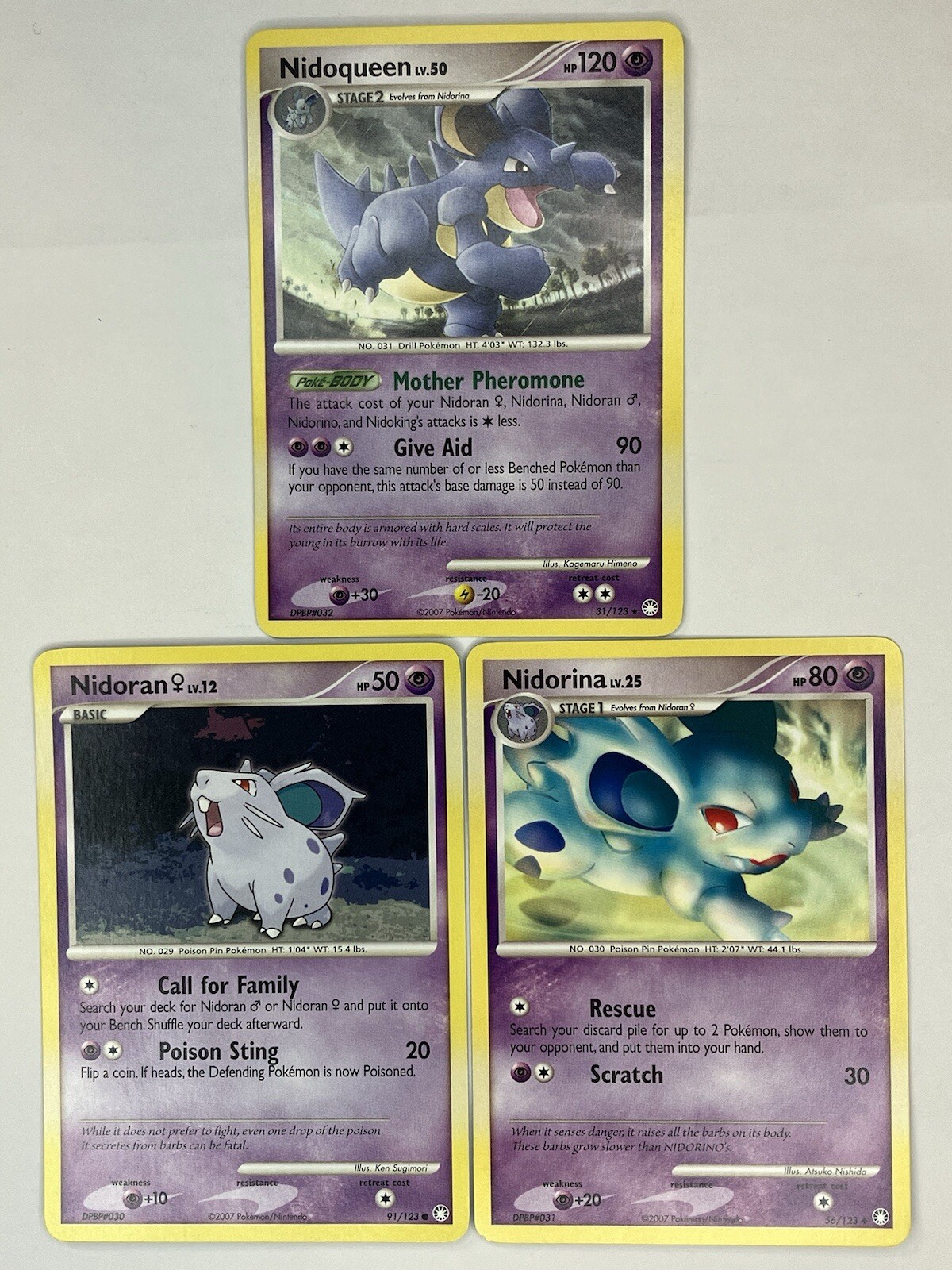 Nidoqueen Nidorina Nidoran NM Mysterious Treasures 31 56 91/123 Pokemon Regular