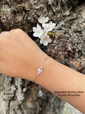 Swarovski Crystal Bead Adjustable Sterling Silver Bracelet