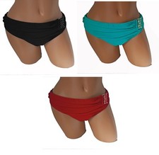 2Bamboo NEW Black Red Teal Women's L XL Large Swimsuit Bikini Bottom $50 S982