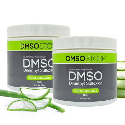 DMSO 70/30 Gel 2 pack  1 lb. w/Aloe Vera Super Biologic 99.995% Low odor 