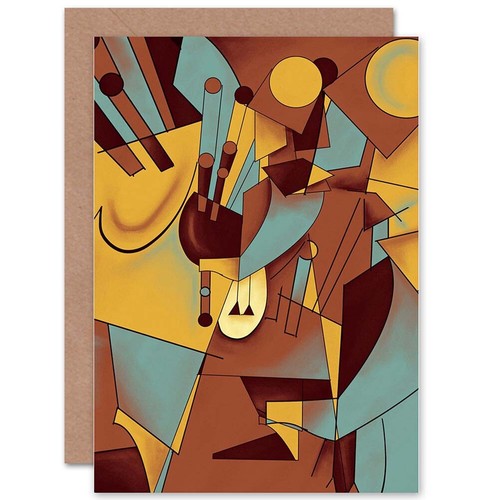 Cubism Message Painting Abstract Cubism Cubist Blank Greeting Card With Envelope ...
