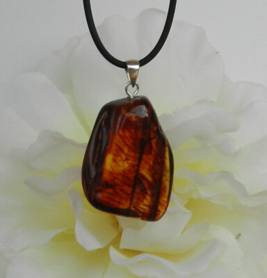 Berstein Pendant from Lithuania on a Rubber Strap