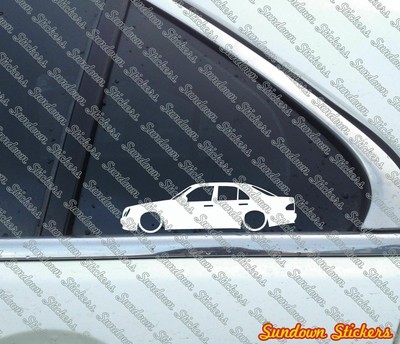 2x Lowered car stickers - for Mercedes W210 E-class Sedan E320 / E55 AMG | L46