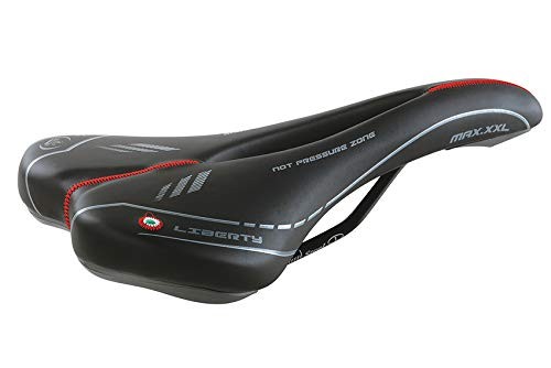 Siège de vélo de course Liberty XXL noir en cuir synthétique pour route et gravel