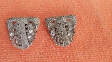 Vintage Elegant White Rhinestone Bridal/Party Shoe Clips "Something Old"