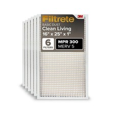 Filtrete 16x25x1 AC Furnace Air Filter, MERV 5, MPR 300, Capture Unwanted Par...