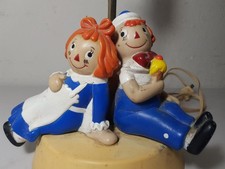 Vintage Raggedy Ann and Andy Nursery Table Lamp Bobbs Merrill Figure Kids Decor