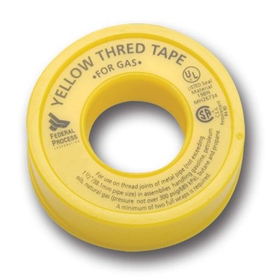 Gasoila Yellow PTFE Thread Seal Tape 1/2 Inch x 260 Roll- 1 Pack,