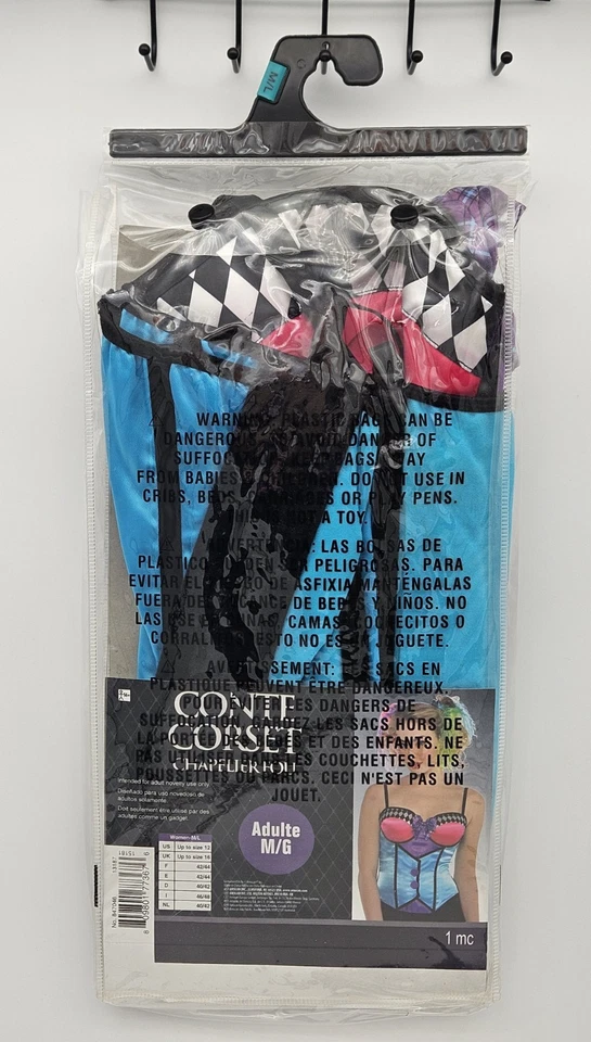 Amscan Libro de Cuentos Sombrerero Loco Corsé Disfraz Mujer M/L Alicia País de las Maravillas Halloween Foto 2 de 4