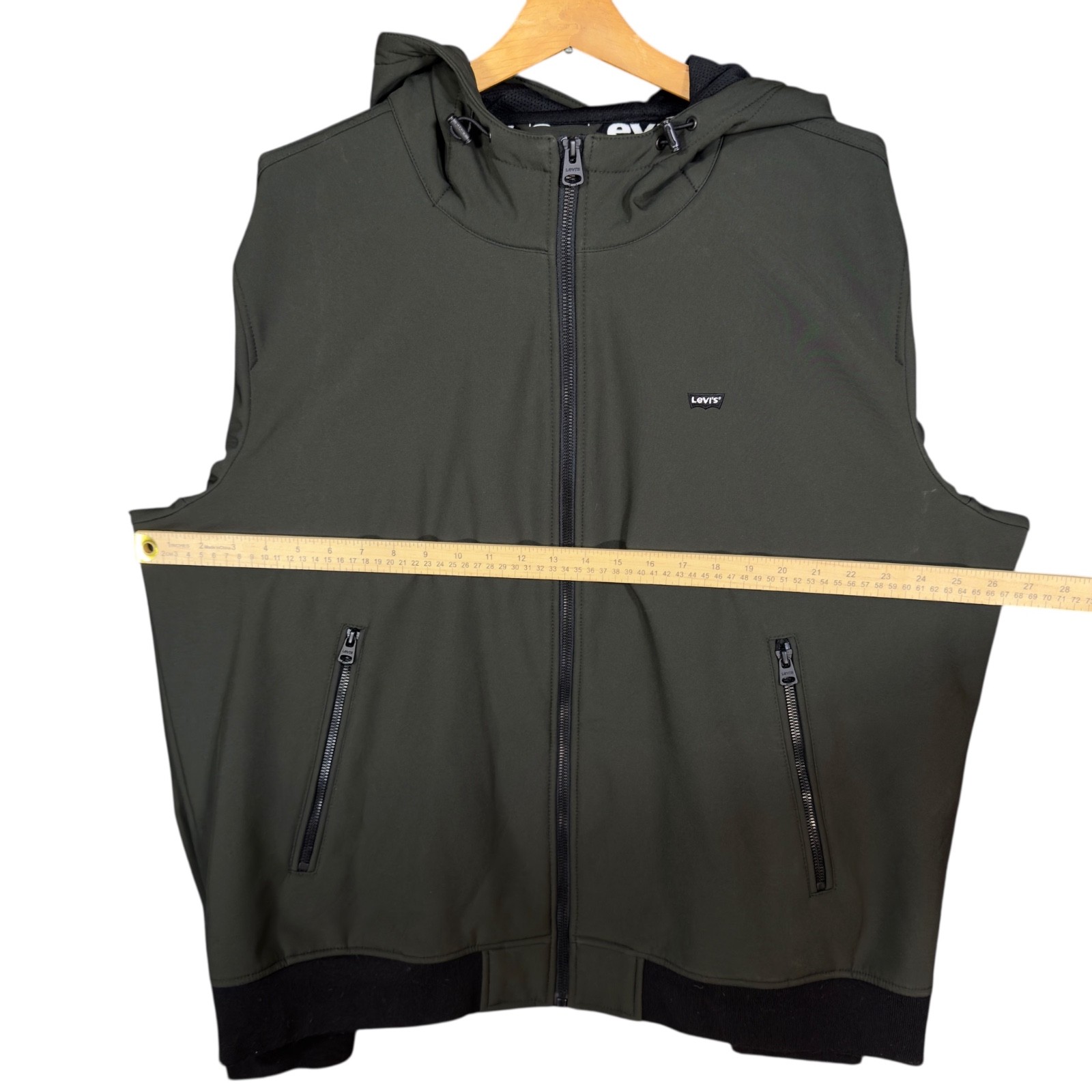 Levi's Softshell Lined Hooded Bomber Jacket Olive… - image 5
