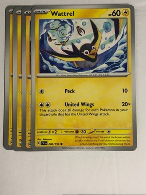 Pokemon TCG Paldea Evolved 4x Playset Wattrel 080/193 Near Mint