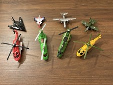 Lot of 4 Matchbox Skybusters Helicopters, 4 Unbranded Military Aircraft USED