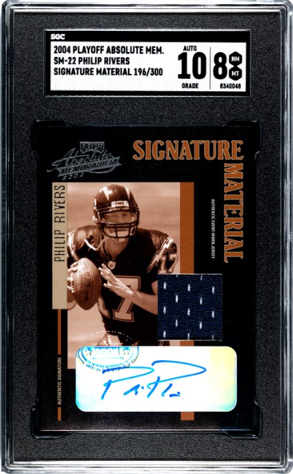 Philip Rivers 2004 Playoff Absolute Memorabilia Rookie Patch Auto /300 SGC 9 HOF