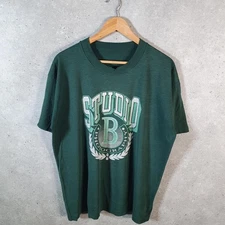 Vintage Studio B Photography 90s USA Single Stitch T Shirt Mens L Green