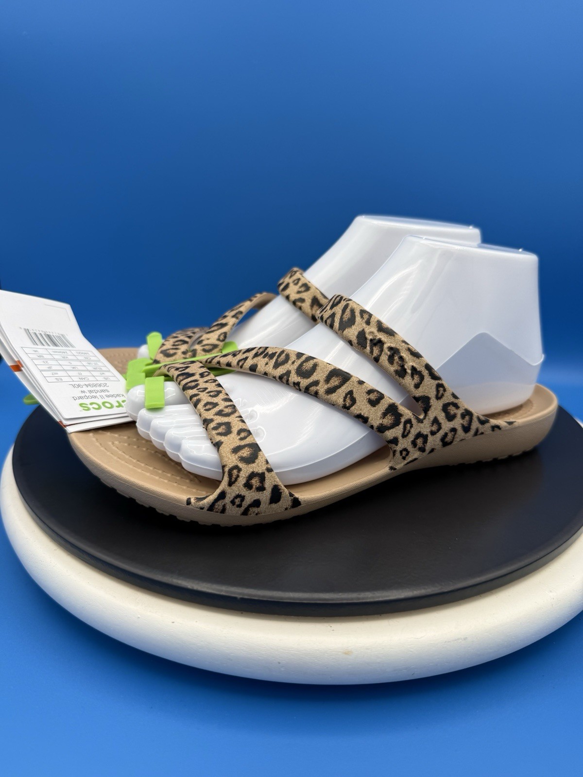 CROCS Womens Kadee ll Leopard Womens Sz 8 Strappy Comfort Sandals Slip On Shoes