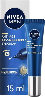 NIVEA MEN Anti Age Hyaluron Eye Cream 15ml Mens Eye Cream with Hyaluronic - UK