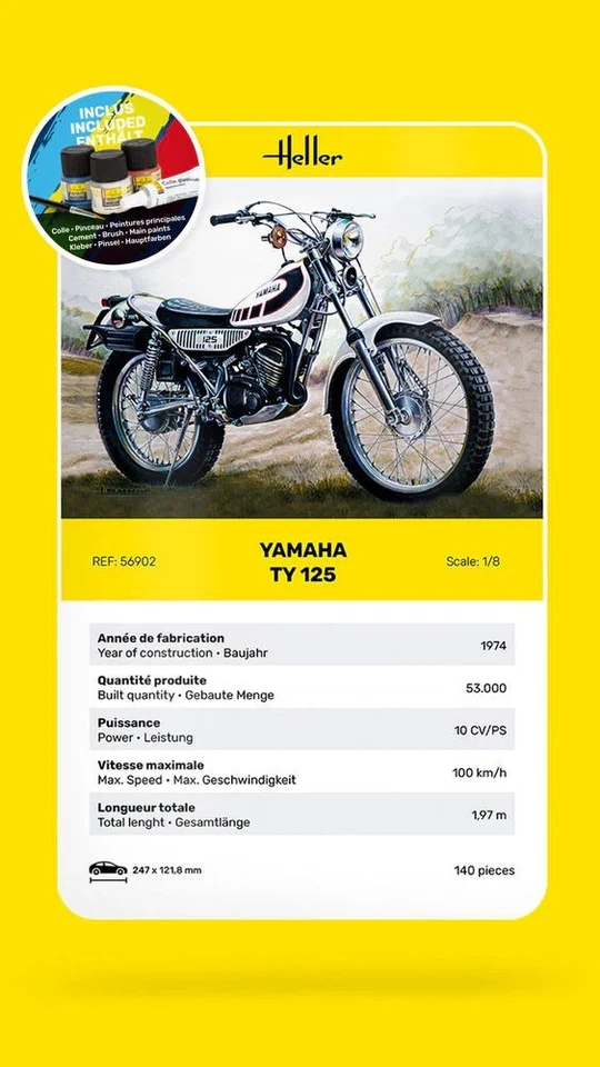 Heller: STARTER KIT Yamaha TY 125 in 1:8 - Immagine 4 di 4