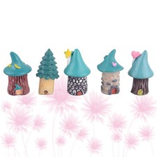  5 Pcs Mini House Decorations Micro Landscape Desktop Stone Statue