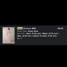 Bridesmaids Dress / Formal Dress - Azazie Browyn - Dusty Rose Color - Size A14