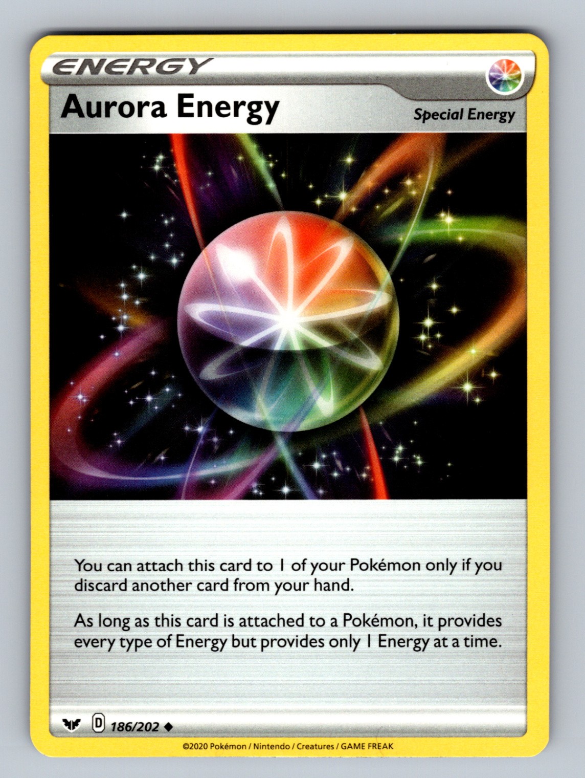 Aurora Energy 186/202 Uncommon SWSH01: Sword & Shield Base Set NM Pokemon TCG