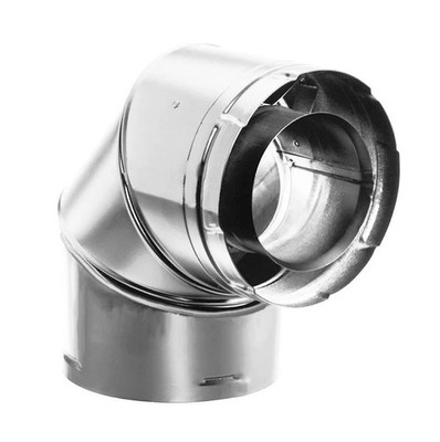 DURAVENT DirectVent Pro 4'' x 6-5/8'' 90 Degree Galvanized Elbow #46DVA-E90