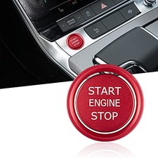 Aluminum Engine Start Stop Push Button Cover Trim Compatible with Audi A3 Red