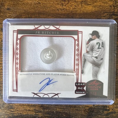 2022 Leaf Trinity RC Jersey Button AUTO JR Ritchie Braves Rookie Prospect 1/3 🔥