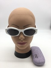 Dior Women's Full Rim White Trendy Sunglasses 54-16-143 Light Blue Lenses