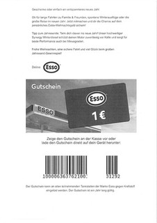 9 Esso Gutscheine zu 1 € kostenloser Versand
