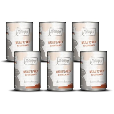 MjAMjAM Premium Katzen Nassfutter Wild & Apfel 6x400g getreidefrei 6er Pack