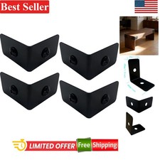 Furniture Corner Protectors 4 Pcs Black Metal Right Angle Edge Guards for Desk