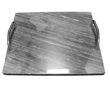 Target Home 2005 Black Gray Marble Tray Chrome Handles Rectangle