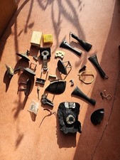 Collection Of Vintage Ebony Wood Violin Parts Including Antique Bow Part