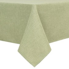 Faux Linen Rectangle Tablecloth - Wrinkle and Stain Resistant Washable Table ...