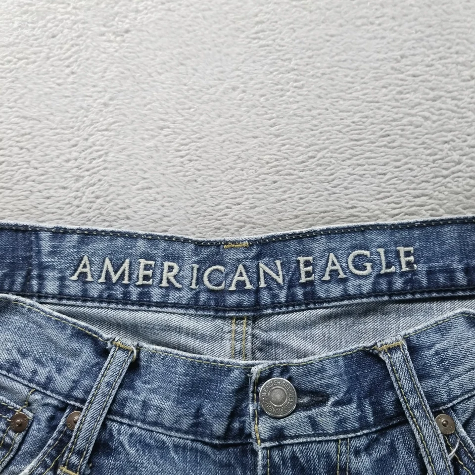 VTG American Eagle Jeans Mens 33x32 Blue Relaxed Bootcut Medium Wash Y2K - Image 3 of 4