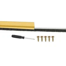 Door Brush Sweeps 0.39" x 47.24", Door Sweep for Bottom of Door, Gold/Black