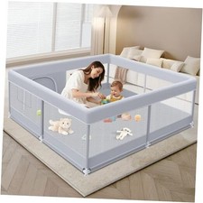 Baby Playpen 50 x 50 Inch Play Pen Playards, Playpen for 50  50 Inch Grey
